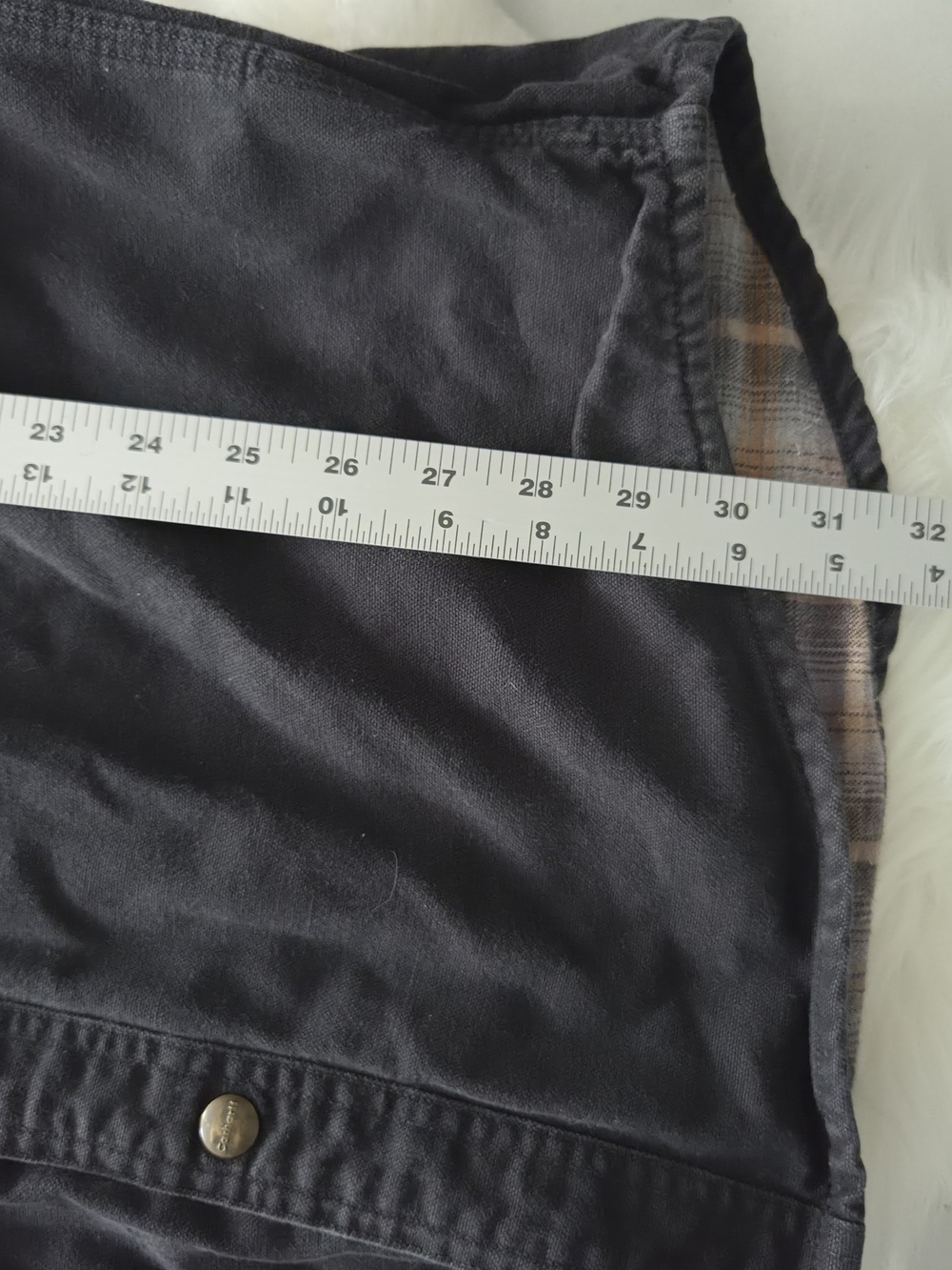 Carhartt Barn Jacket Black Plaid Carhartt Black Button-Front Size M - Picture 8 of 12